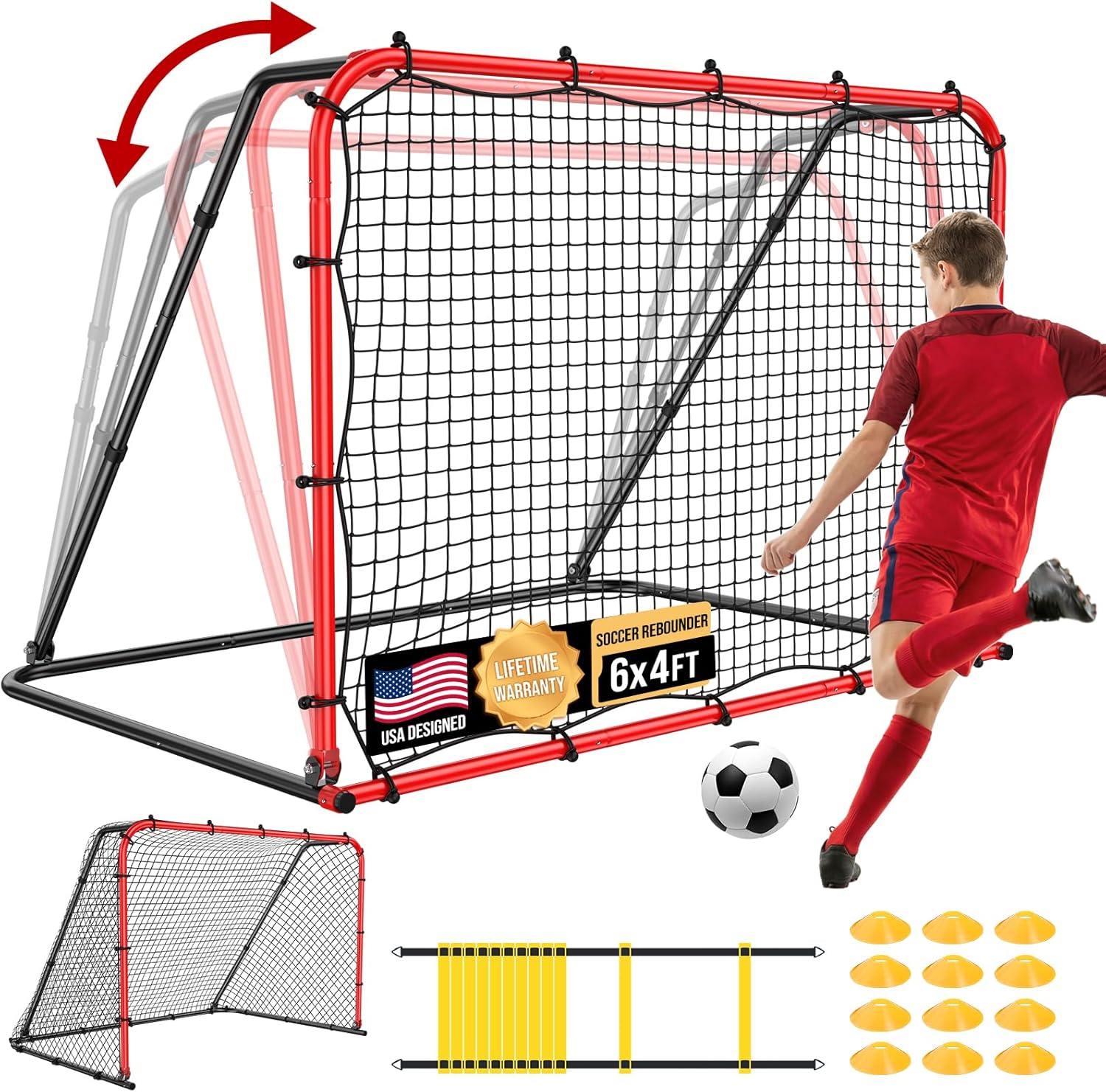 Heavy Equipment Training - 6x4 FT Soccer Goal for Backyard,