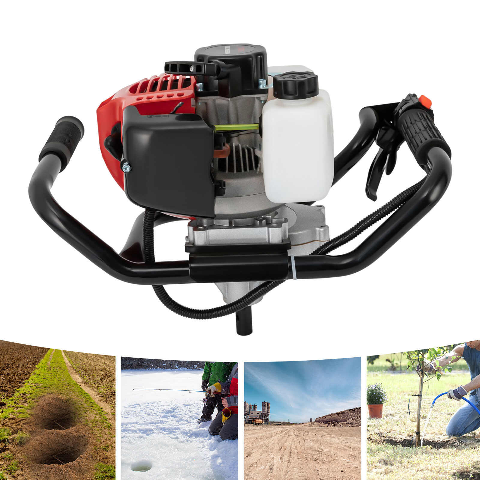 Post Hole Digger - 52cc Gas Powered Earth Auger Post