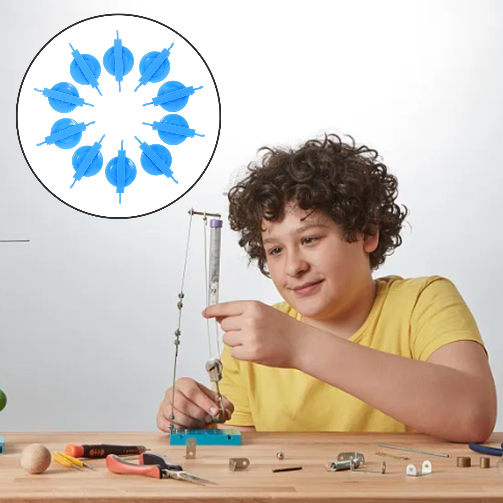 Heavy Equipment Education - 10Pcs Mechanics Teaching Single Pulley Set