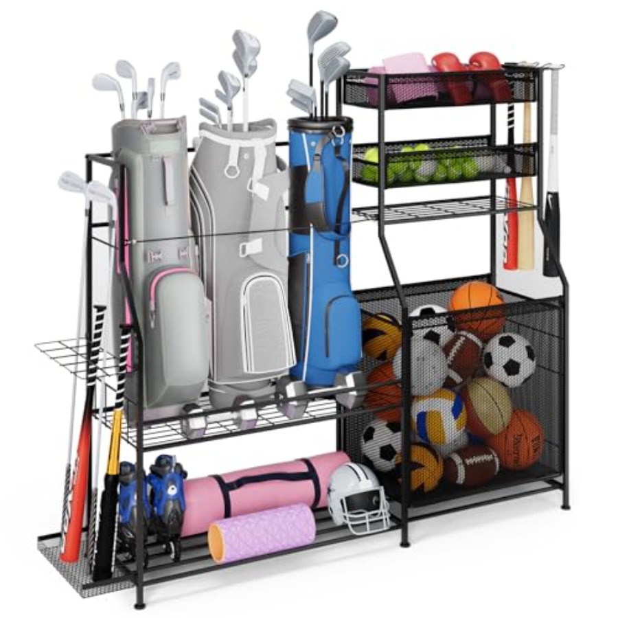 Heavy Equipment Training - Garage Sports Equipment Organizer for 3