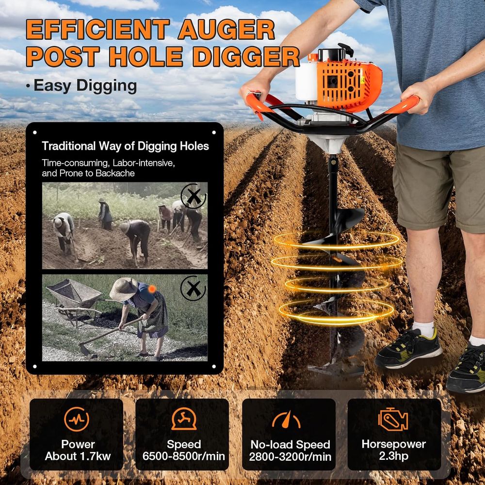 Gas-Powered 52cc 2-Stroke Post – Post Hole Digger recenzja i cena